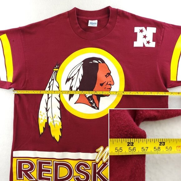 Redskins Vintage T-Shirt AOP Single Stitch 1994 90s Salem Sportswear USA Large - Picture 9 of 15